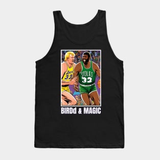 Larry Bird and Magic Johnson victor illustration design Tank Top